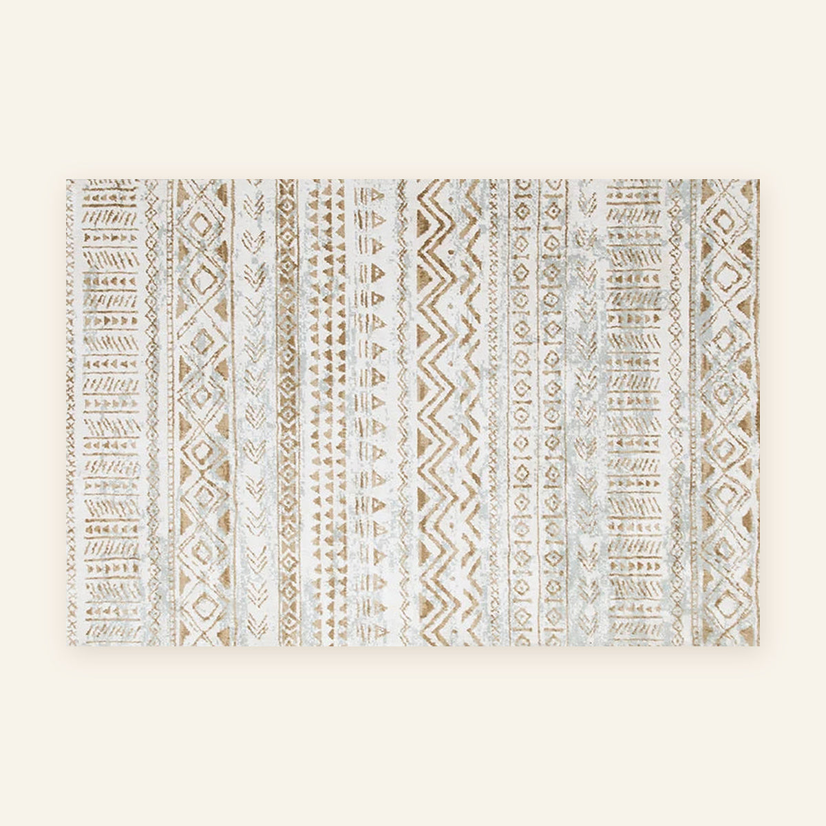 Tapis Beni Ouarain Tasafut, bandes taupe, vu à plat
