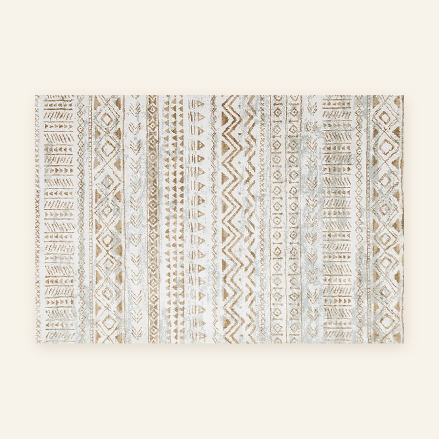 Tapis Beni Ouarain Tasafut, bandes taupe, vu à plat